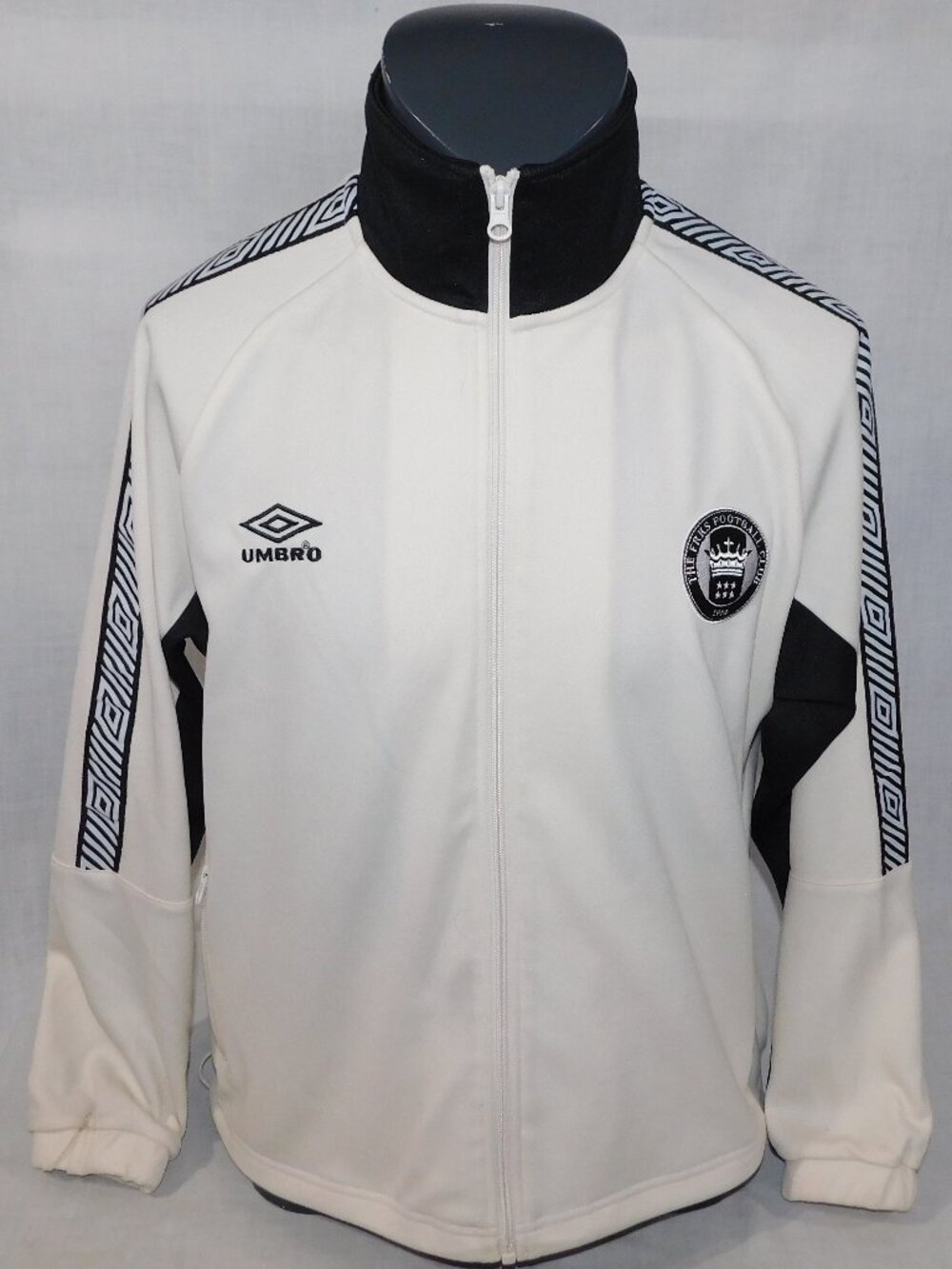 UMBRO x FREAK'S STORE Oversized Mens / Unisex XS Cream Black Track Jacket Ltd Ed